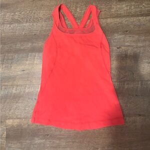 Lululemon Coral Mesh Criss Cross Tank Sz 4